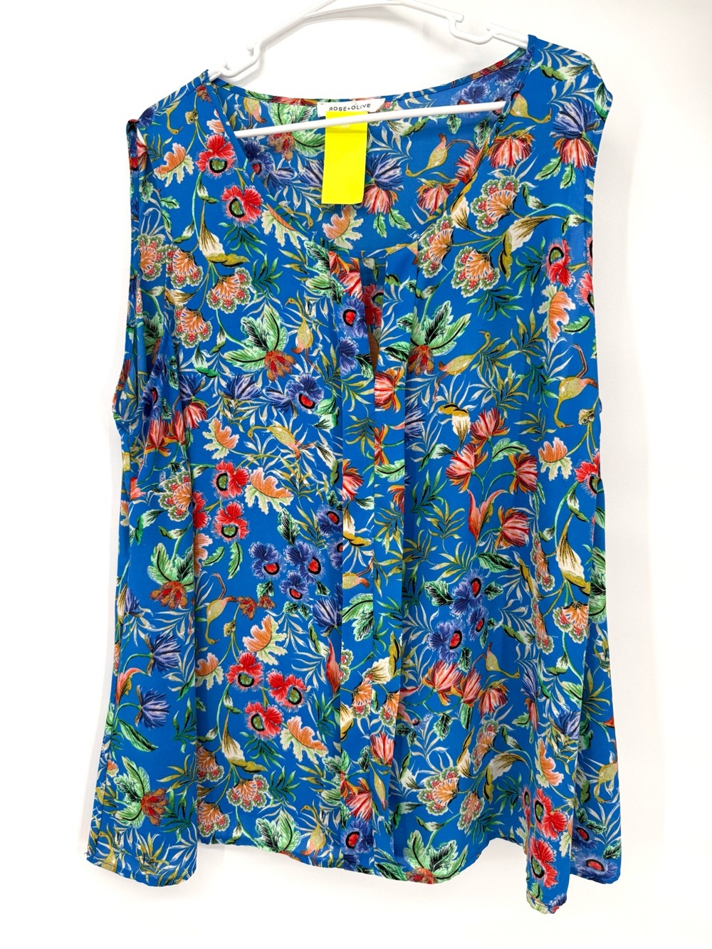 Rose & Olive Blue Floral Button-Front Camisole